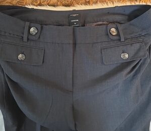 Talbots Dark Charcoal Dress Pants with Button-Tab Waist